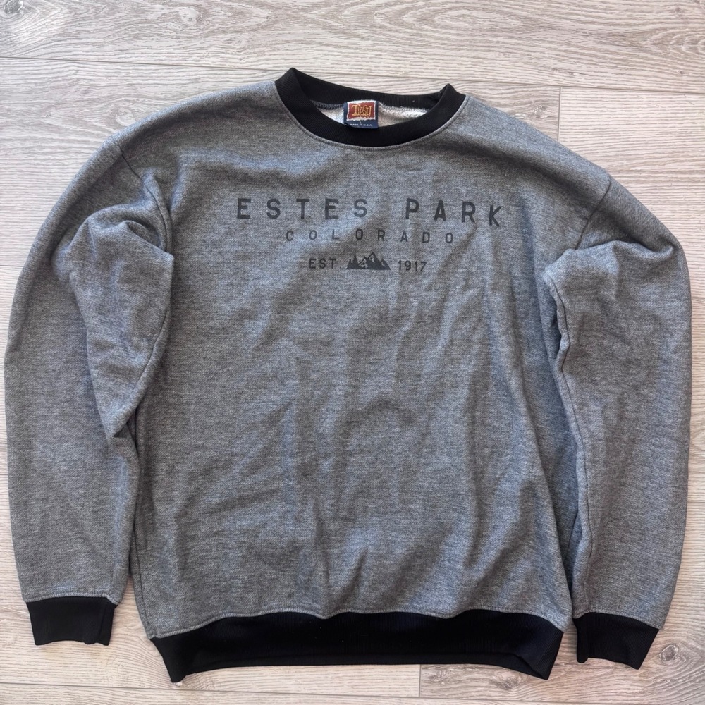 Vintage 90s Tipsy Estes Park Colorado Sweatshirt Gray Made in USA Large